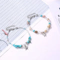 Wholesale Boho Blue Anklets Starfish Conch Pearl Chain Bracelet Alloy Beach Foot Jewelry for Women and Girls