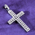 Hip Hop Style Men's GRA D Color Iced out Bling Moissanite Cluster Cross Pendant 925 Sterling Silver Passes Diamond Tester