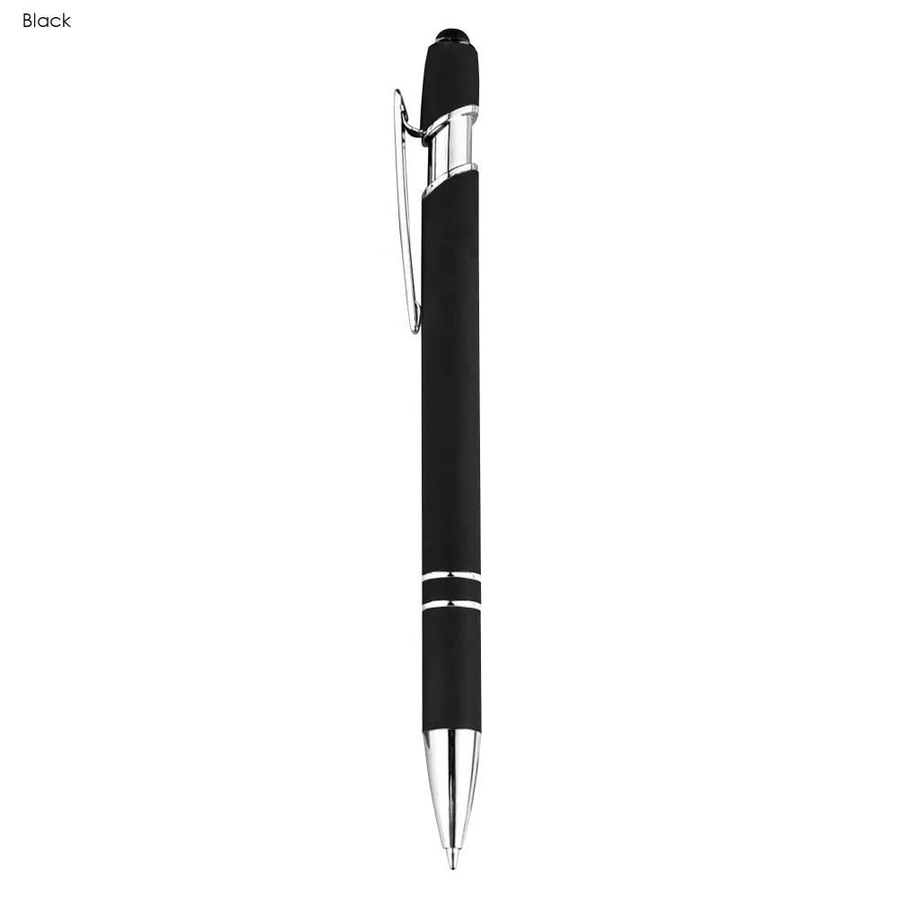 New Arrival Stylus Pen Retractable Aluminium Ballpoint Pen with Soft Rubberized Barrel Promotional Pen in Stock SP008
