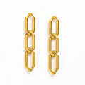 Ins Hot Earring Waterproof 18K PVD Gold Plated Link Chain Tassel Stainless Steel Stud Earring Fashion Jewelry