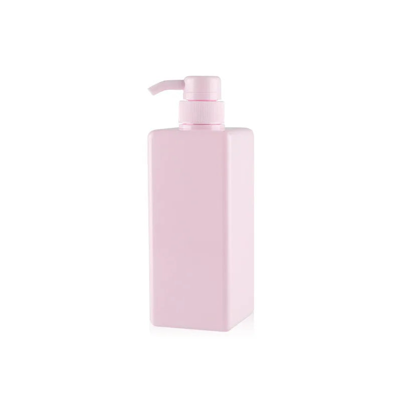 High Capacity Skincare Containers and Packaging PETG pink Cosmetic square Bottles 650ml Plastic Shampoo Bottle