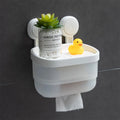 Taili Tissue Roll Vacuum Suction Cup Hooks Storage Basket Rack Shelf  Toilet Paper Holder for Bathroom Storage