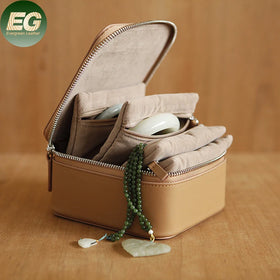 Ea041 Custom Ring Bracelet and Watch Display Case Organizer Leather Storage Boxes Portable Travel Necklace Luxury Jewelry Box