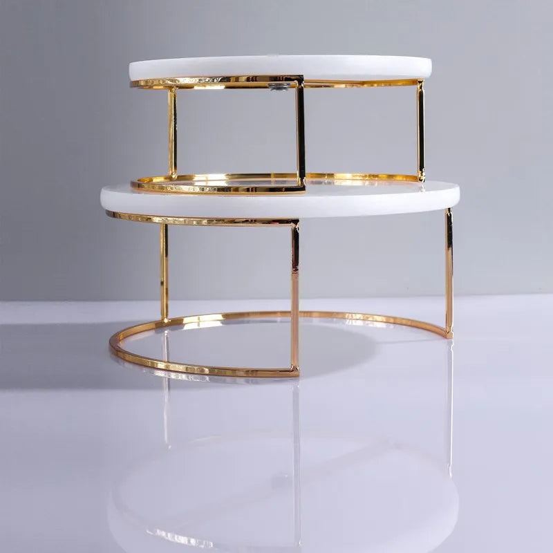 Hot Selling Custom Natural Marble White Round Surprise Hanging Cake Stand