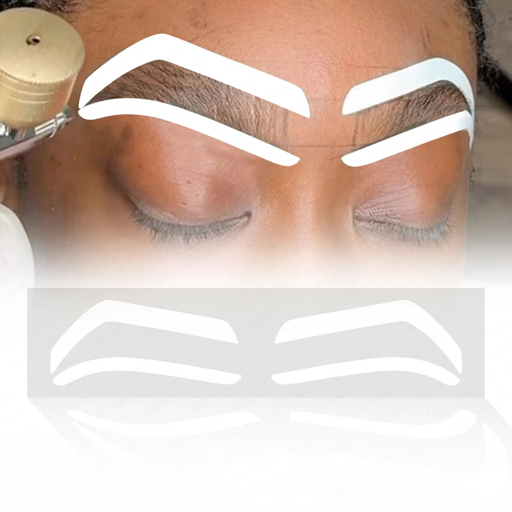 Newest Wholesale Custom Thick Eyebrow Shape Stencil Kit Eyebrow Airbrush Auxiliary Template Sticker for Brow Shaping Tattooing