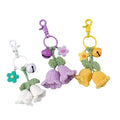 Bag Charm Accessories Pendant Women Girl Crocheted Wind Chimes Flower Plush Woven Macrame Keychain Boho Handmade Flower Keychain