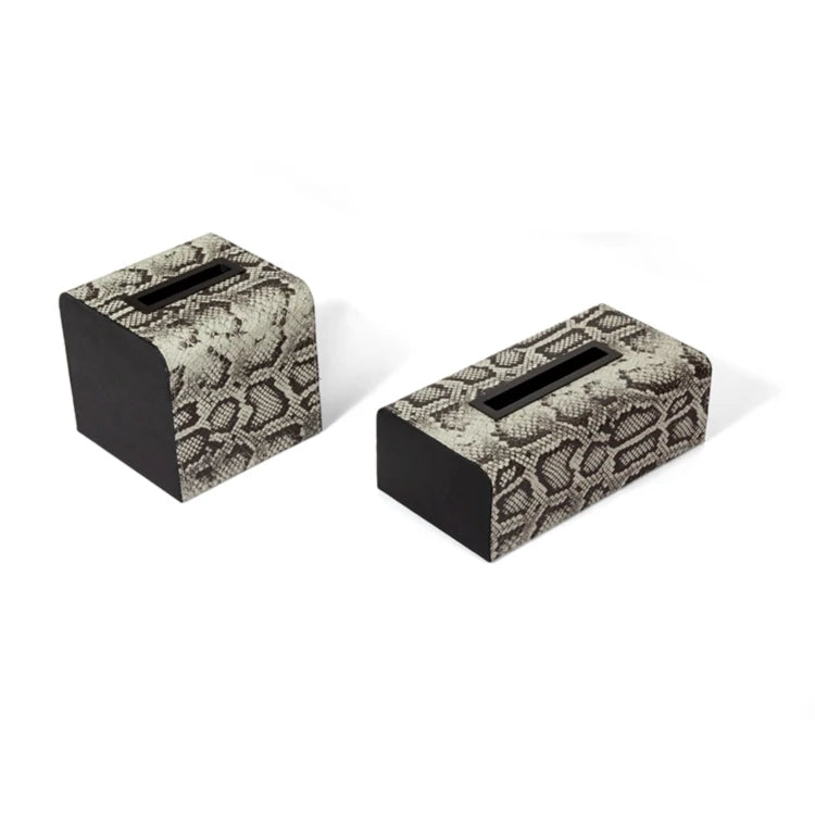 Modern Luxury Leather Tissue Boxes Hotel Rectangular Napkins Snake Patterned Wholesale Carton Packing