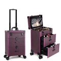 Luxury Large-Capacity Trolley Makeup Case with Two Drawers and One Manicure Organizer Professional Vintage for Beauty Case