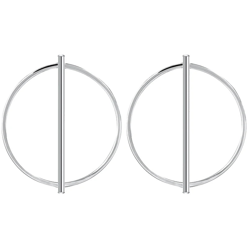 925 Sterling Silver Round Earrings for Women Girls Gift Fashion Jewelry Korean Earring