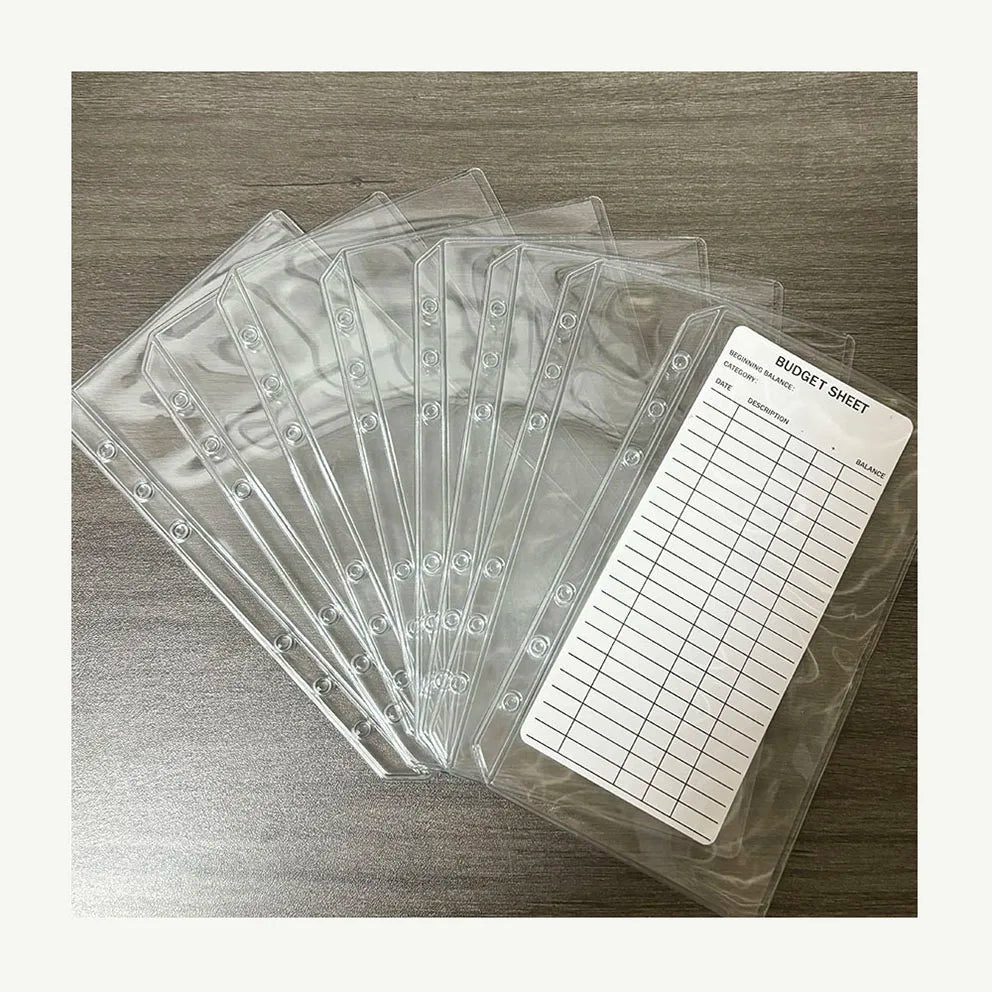 Stylish See Through Waterproof Loose Leaf No-Zipper Side Open File Storage Bag Clear PVC Cash Pocket Loose Leaf Money Envelope