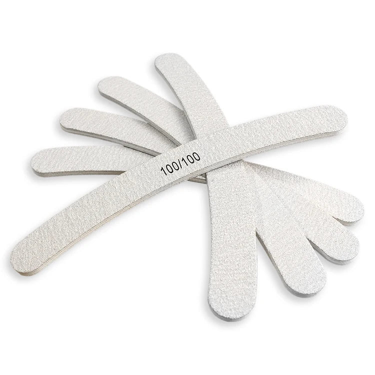 Custom Nail Salon Tool Zebra File Emery Board Nail File Washable Banana Nail File 80 100
