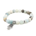Hot Sale Frosted Natural Stone Bead Bracelet Religious Pendant Elastic Thread Bracelet Jewelry