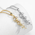 2021 Trendy Designer Creative Willow Wheat Pendant Earrings Necklace Exquisite Micro-inlaid Zircon Earring Necklace