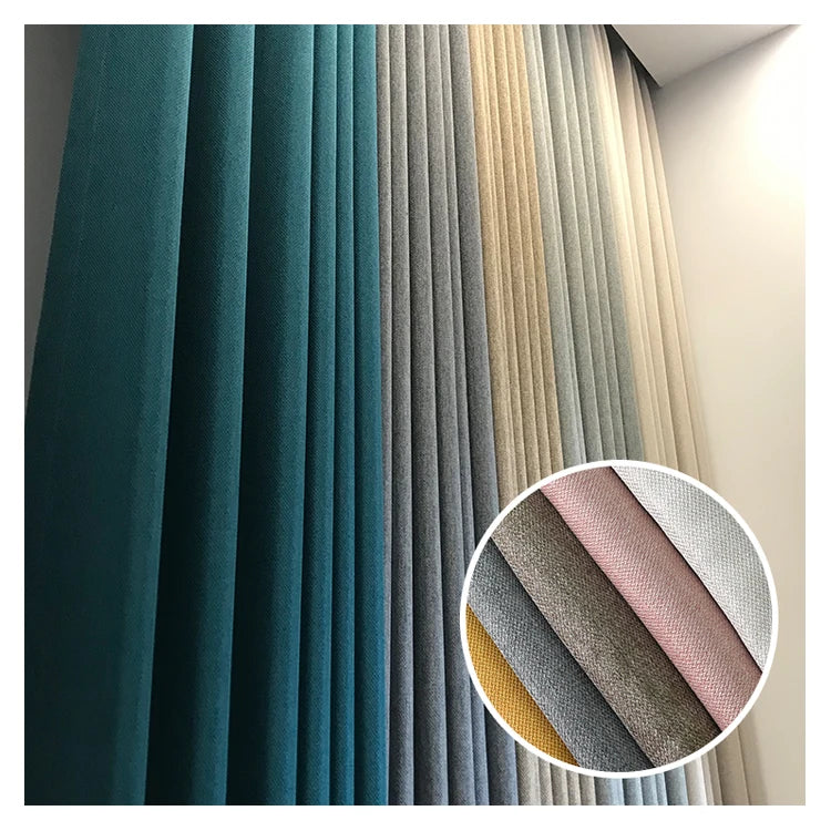 Wholesale 2.8M Wide Width 320GSM Woven Polyester Blackout Curtain Fabric with Soft Touch for Hotel Bedroom Living Room