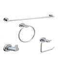Simple Design 4 Pieces Set Zinc Bath Fittings Wall Mounted Chrome Metal Hardware
