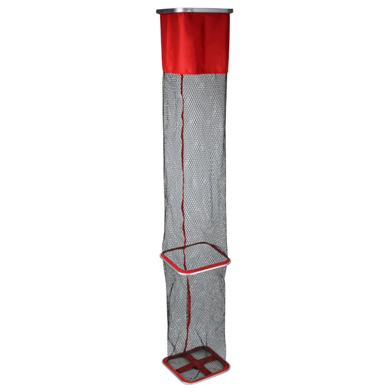 3 Layers Red Square Portable Thickened Cast Net Glued Foldable Fish Trap Dip Cage Landing Net for Fishing Cast Net by China