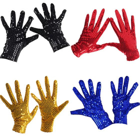 Fashion Man Women Decoration Dance Party Glove Kids Perfomance Sequined Bling Gloves Finger Sequin Gloves