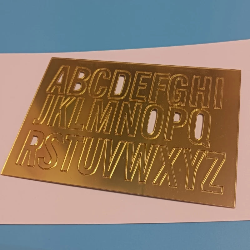 New Arrival Mirror A-Z Alphabet Gold Sticker Set Acrylic Cake Topper for Various Party Decor Pastry Cookies Topper Decoration