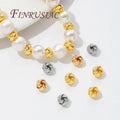 18K Real Gold Plated Metal Spacers DIY Jewelry Making Supplies-round Bead Separators & Accessories for Bracelets