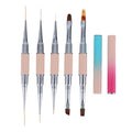 Hot Sale Double Side Gradient Lid Manicure Painting Phototherapy Pen Nails Art Pink Ultra Thin Liner 20mm Nail Brushes