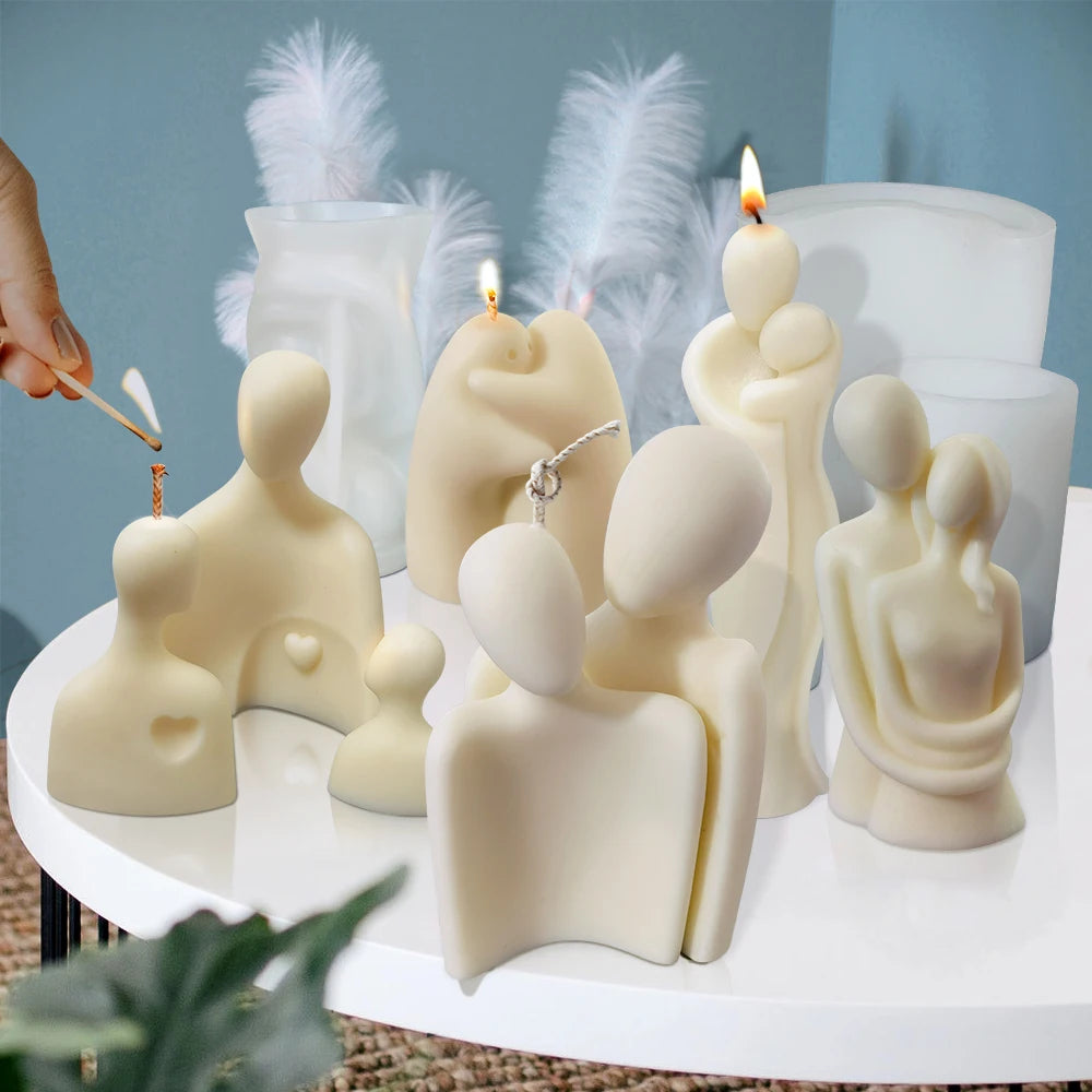 Hot Online Product DIY Portrait Candle Mold Scented Candle Cake Moulds Resin Gesture Plaster Soap Mold Silicone