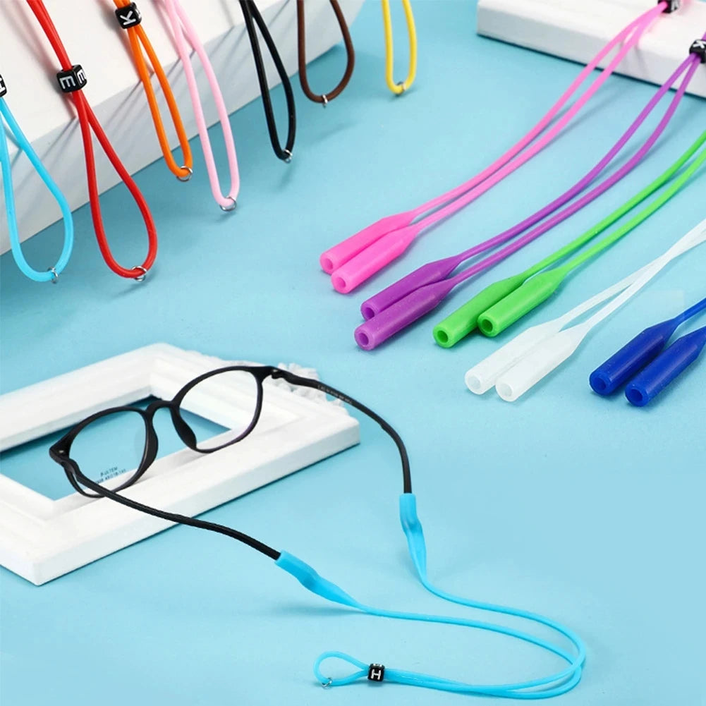 Colorful Silicone Eyeglasses Strap Glasses Chain Elastic Anti Slip Cords Sports Glasses Rope Adjustable