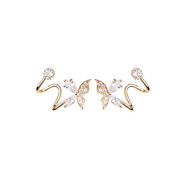 925 Sterling Silver Butterfly Stud Earrings for Women Casual Style Girl Earring Personality Jewelry