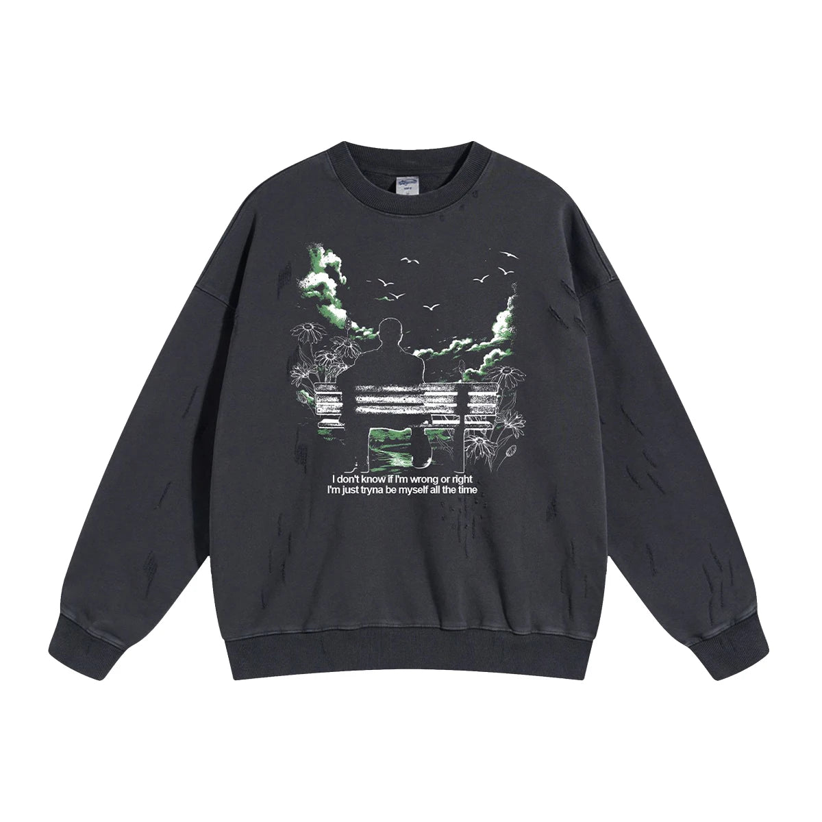 OEM Unisex Round Neck Heavy French Terry Oversize Hoodie Custom Men Oversize Vintage Distressed Boxy Crop Acid Wash Sweatshirt