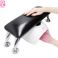 Beiqili Professional Nail Art Tool Pink Luxury PU Leather Metal Manicure Hand Pillow Holder Solid Form Nail Arm Rest Cushion