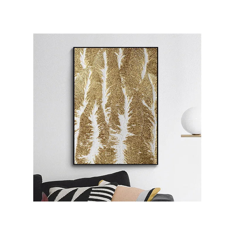 Chic Gold Foil Texture Canvas Poster Wall Hangings Living Room Decor Art Print Oil Painting on Canvas Posters and Prints Art