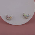Personality Fashion New Color Brass Zircon Butterfly Cute Cold Wind Delicate Earrings for Women Anniversary