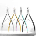Beauty Tool Factory Customized Stainless Steel Golden Curved Blade Professional Durable Cuticle Nipper Full Jaw7mm Finger Wide
