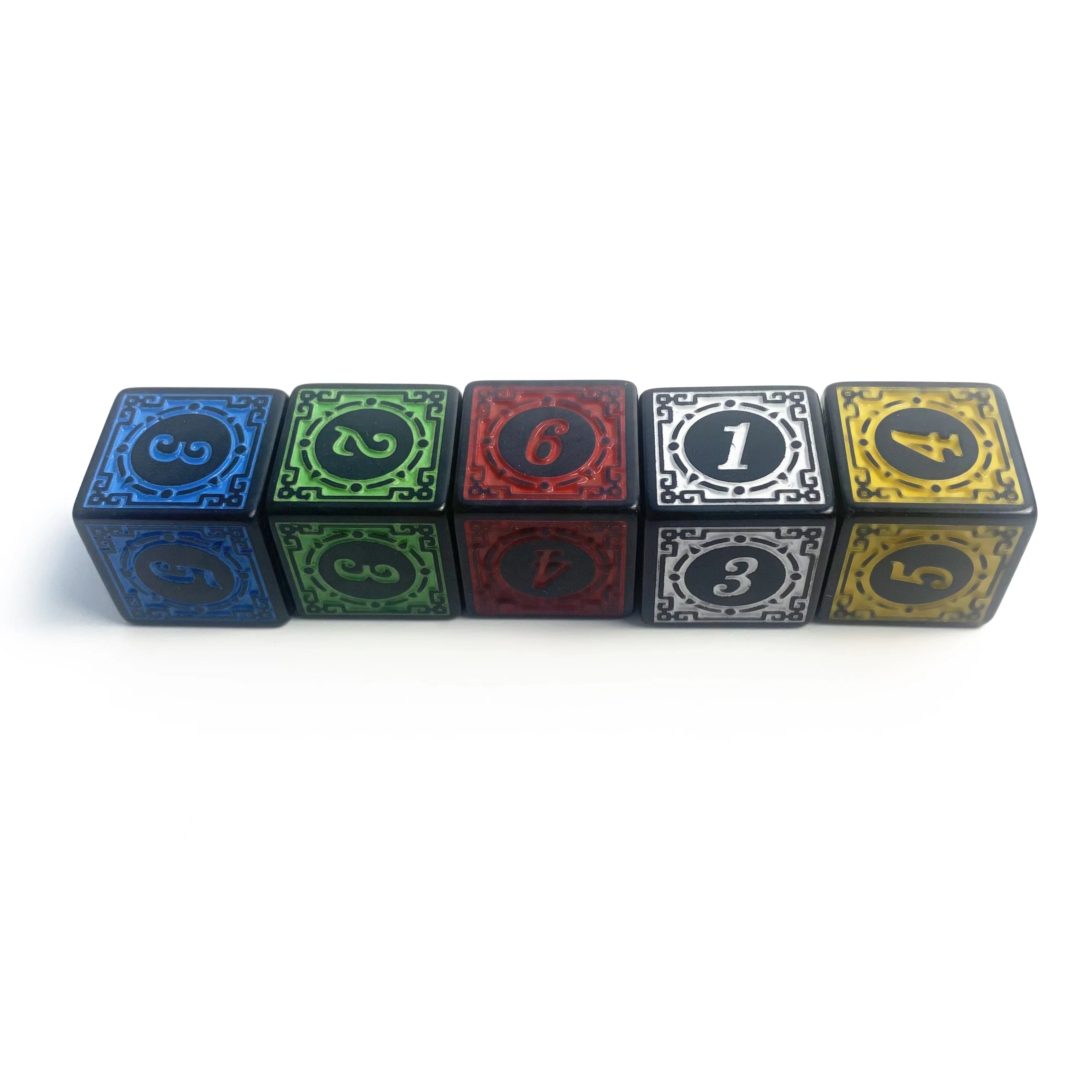 D6 square Cube Retro Color Single Plastic Acrylic Dice Figure Number 1~6  Rpg 6 Sided Faces Dice