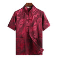 Chinese New Year Traditional Chinese Men Shirt Tops Male Stand Collar Kung Fu Clothes Tang Suit Man Hanfu Blouse Tai Chi Wushu