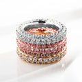 Valentine's Day Special Gift Stackable Rings 18k Gold Plated Tennis Ring Jewelry