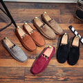New Design Fashion Men Casual Stripe Shoes Slip-on Leather Men Sneakers Shoes Driving Casual Shoes