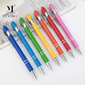 Customized Personalized Logo 2-in-1 Screen 1.0mm Ballpoint Pen Business Writing Metal Pen Students Office School Supplies