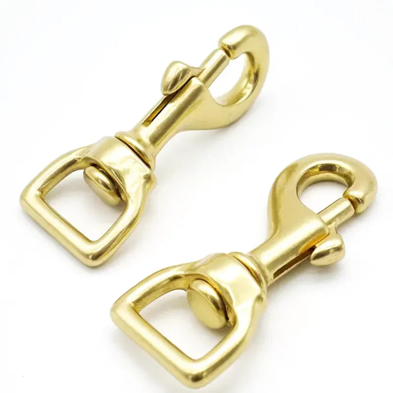 Solid Brass Swivel Snap Hook for Dog Leash-Polished Finish