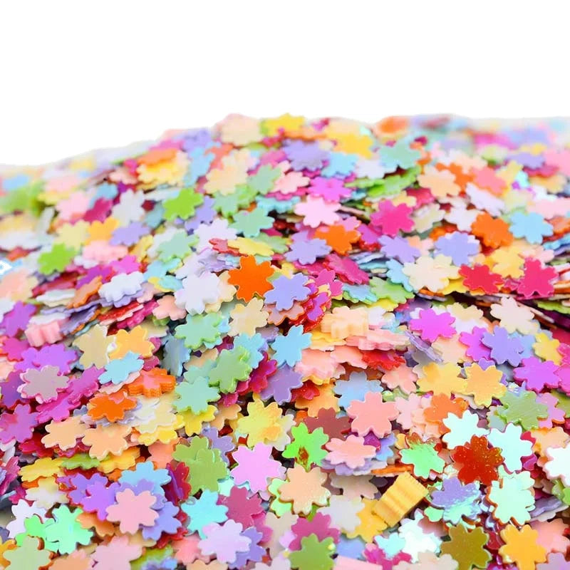 5mm Sakura Flower Nail Art Sequins Diy Christmas Wedding Party Confetti Peritoneum Loose Bulk Transparent Spangle pvc Sequins