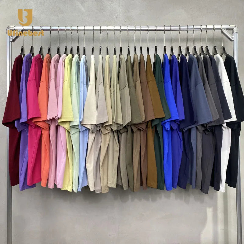 Wholesale Custom Logo Oversized 250 Gsm T-shirt  Plain Heavyweight Cotton Tshirt Men's T-shirt for Unisex