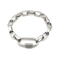 Punk Metal Big Thick Link Chain Bracelet Stainless Steel Rolo Chain Statement Bracelet Necklace Set t Fashion Wrist Jewelry