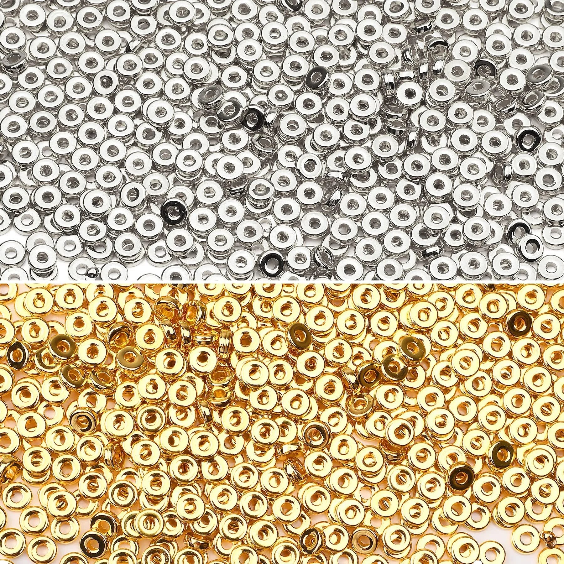 2000 Pcs/Bag 2*6mm Golden Silver CCB Flat Beads Spacer for DIY Jewelry Jewelry Findings & Components Accessories