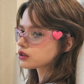 Fashion Oval Frame Sunglasses for Women pink love Decoration Sun Glasses Playful Cute Style Shopping Shades Eyewear XA912 Female
