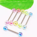 Gaby Hot Sale  UV Acrylic  Barbell Tongue Ring Colorful Tongue Ring Piercing  Jewelry