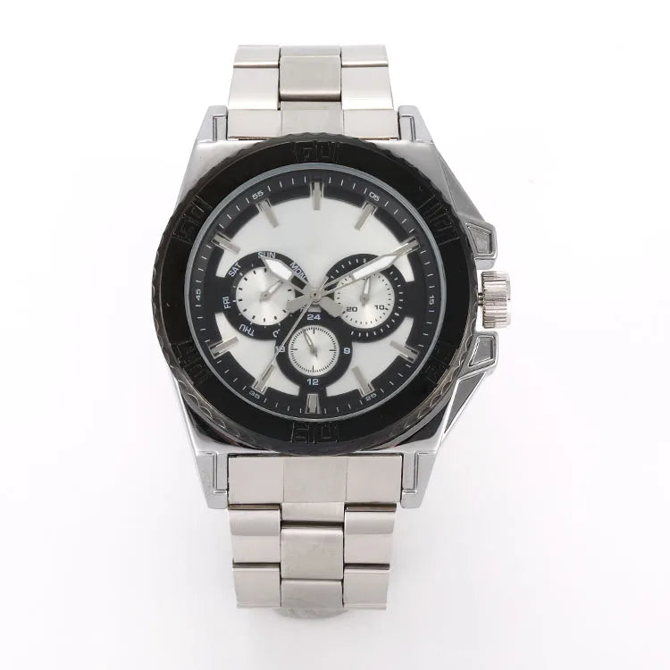 BOMAXE Seiko Movement Fashion Silver Waterproof Crystal Antique Chronograph Custom Logo Mens Wrist Watch