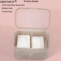 New Full Diamond Desktop Nail Cotton Storage Box Nail Decoration Storage Box Double Hole Creative Storage Box Nails