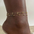 G2213 Wholesale Tobilleras De Acero Inoxidable IP Gold Plated Stainless Steel Charm Butterfly Women Fashion Jewelry Anklets