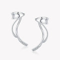 Fashion 925 Sterling Silver Zircon Diamond Non Pierced Clip on Cartilage Ear Cuff Earrings for Women