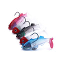 Wholesale SO052 6cm 8g 5pcs/bag Artificial Baits Lead Jig Head Soft Fishing Lures with Hooks