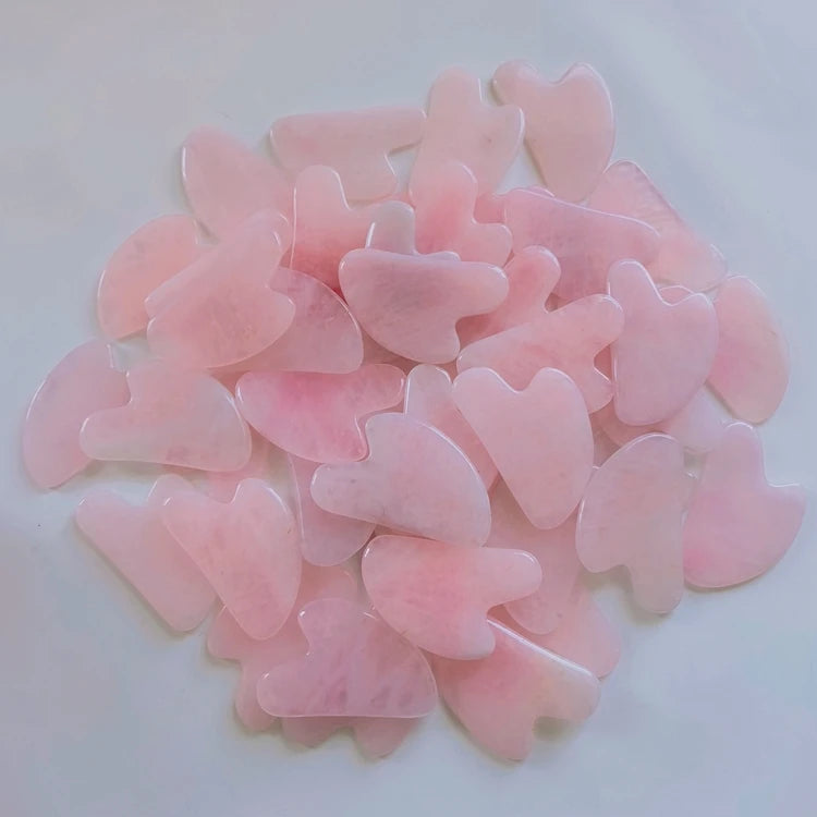 HZ Custom Bian Stone Guasha Tool GUA SHA Rose Quartz Scraping Massage Tool Natural Gemstone Guasha Board for Beautity Healthy